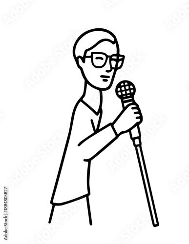 man with microphone