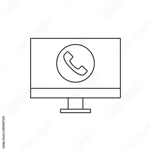 Telephone handset customer support line icon