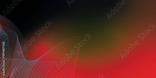 green black and  red abstract shape grainy gradient background with black noisy texture for wide banner poster and header design