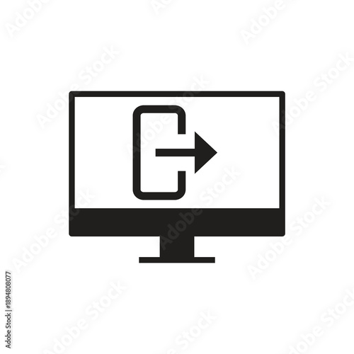 Sign out exit door glyph icon on display