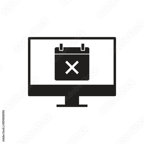 Cancelled date calendar cross silhouette