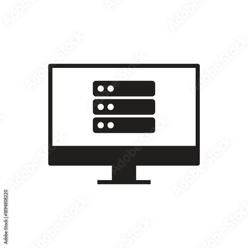 Server rack hosting database glyph icon