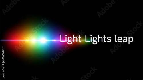 Vibrant Light Display with Rainbow Colors and Dynamic Effects