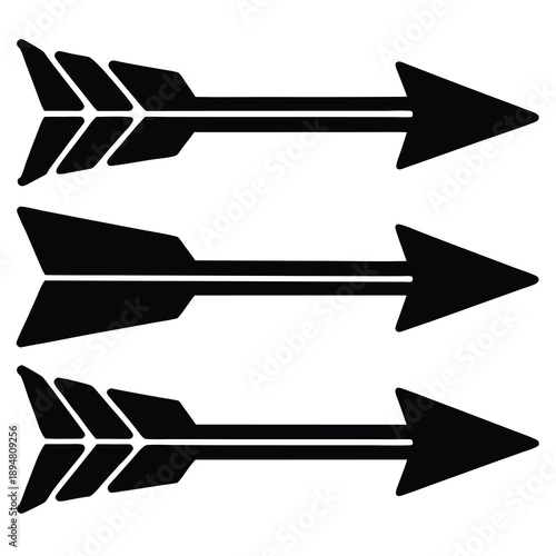 Three black arrows pointing to the right