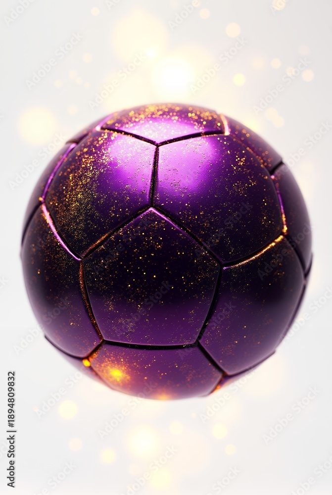 Fototapeta premium 3d neon soccer ball on black background