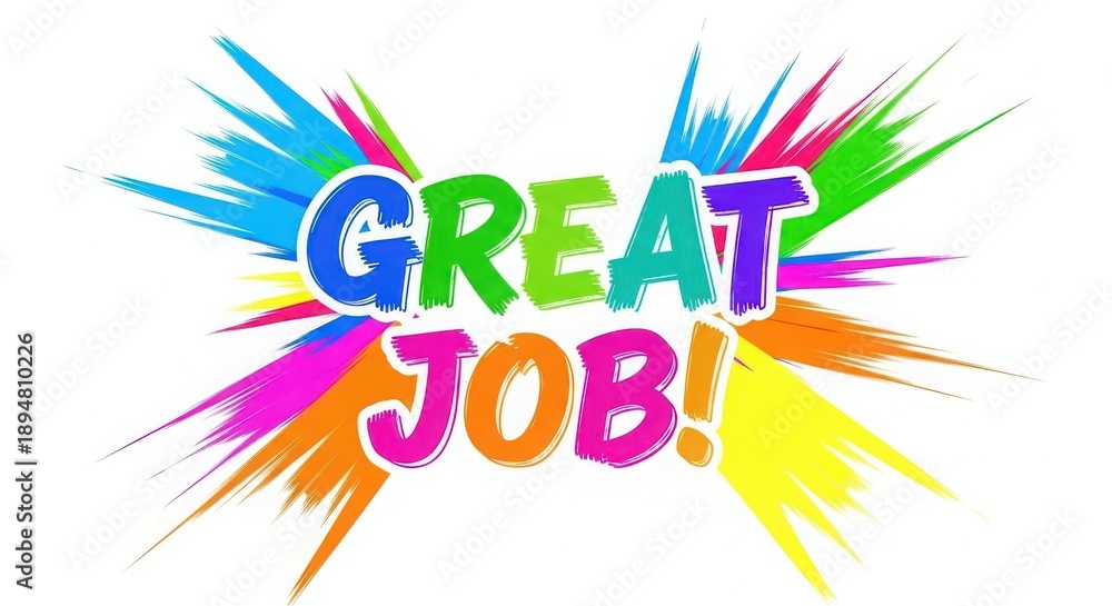 Obraz premium Colorful great job celebration graphic