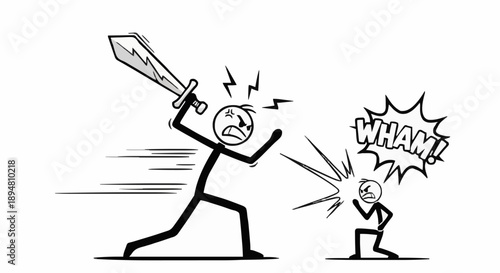 Stick Figure Battle Sword Wham.