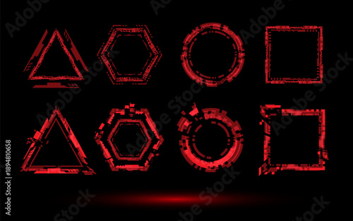 abstract hud ui. Abstract hi tech. Abstract digital background with technology. Vector abstract technology. Interface.
