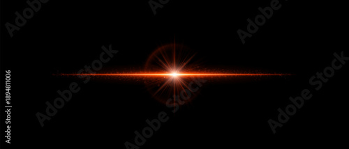 Soft lens flare with glowing horizontal beam and smooth reflection diffusion. Great for overlays, photo retouching, and sci-fi visual compositions.