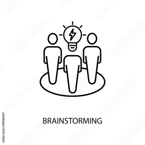 brainstorming concept line icon. Simple element illustration. brainstorming concept outline symbol design.