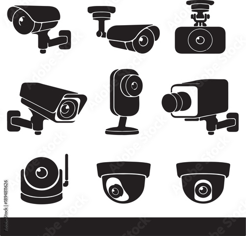 set of black and white icons