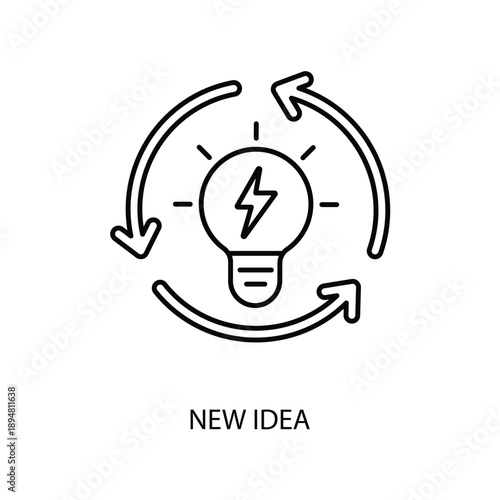 new idea concept line icon. Simple element illustration. new idea concept outline symbol design.