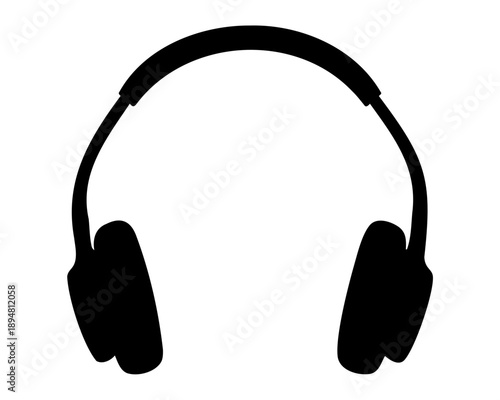 Minimalist Silhouette of Headphones for Music and Audio Listening Pleasure