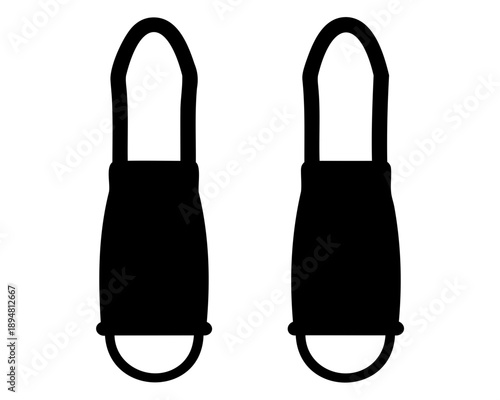 Two black bullet icons in an isolated white background illustration