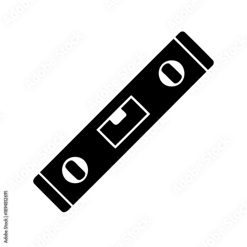 Icon of a level measuring tool, commonly used in construction