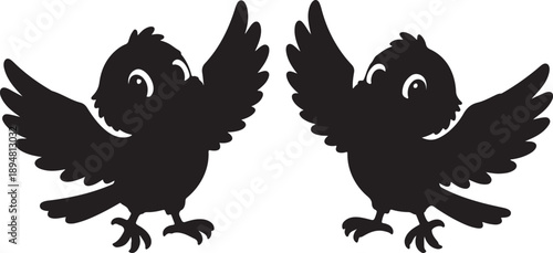 Colorful Cartoon Birds Vector Set Playful Flying Animal Characters