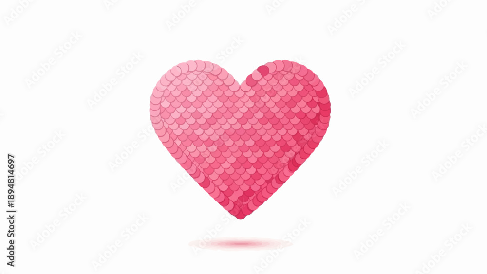 Fototapeta premium A pink heart symbol made of many small pink scales