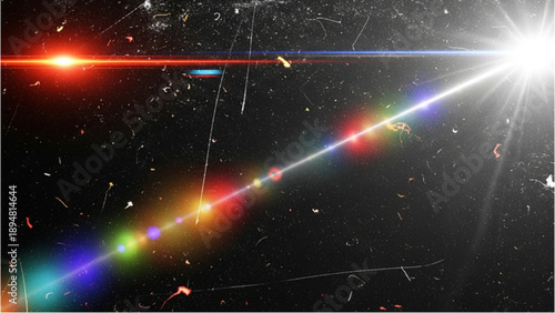 Vibrant Light Spectrum Refracting through Cosmic Dust in Deep Space from a Celestial Perspective