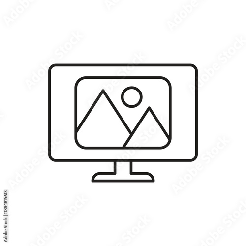 Landscape photo image frame monitor icon