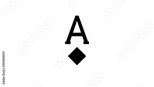 ace of diamonds, black isolated silhouette