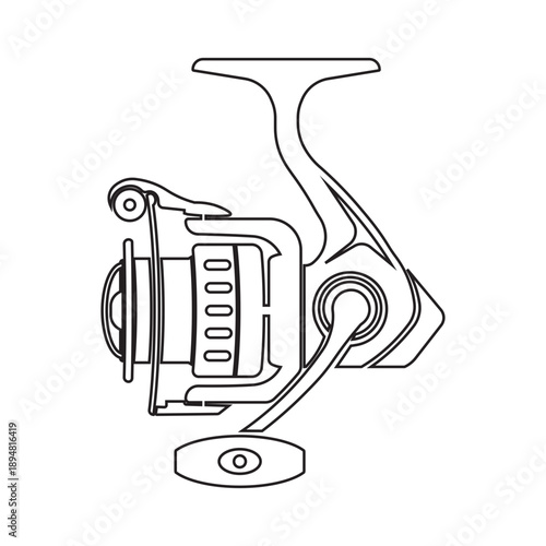 a spinning fishing reel silhouette