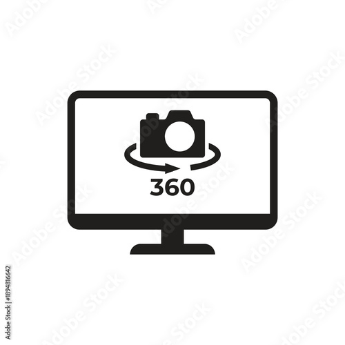 Solid monitor 360 panoramic camera icon