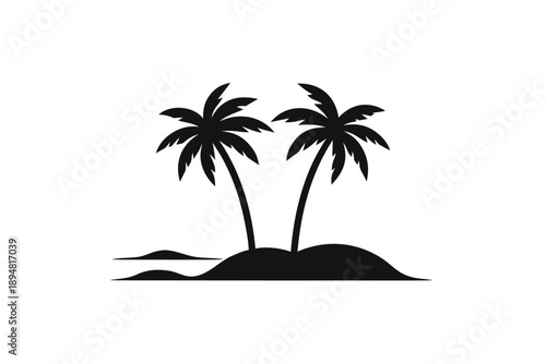 minimal beach stripe illustration  two silhouette
