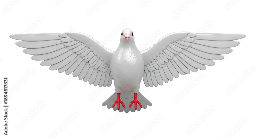 Fototapeta premium White dove with open wings