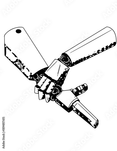 Robotic hands illustration.