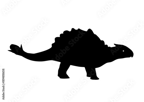 black Ankylosuarus dinosaur silhouette