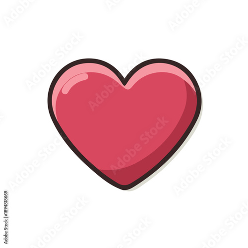 Simple flat 2D vector graphic of Heart, modern icon look, displayed on a pure white background.