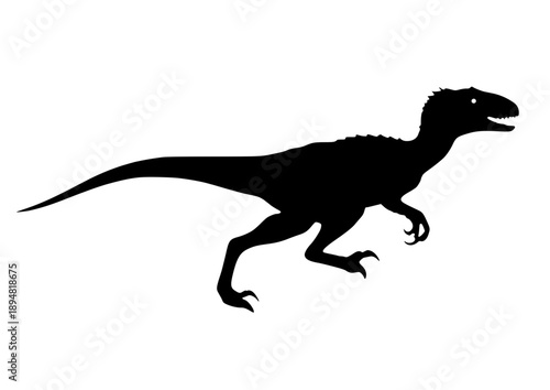 black Raptor dinosaur silhouette