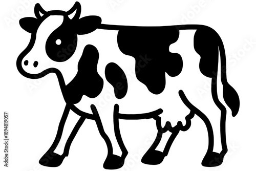 black and white cow,
Black and White Cow Line Art Vector, Dairy Farm Design