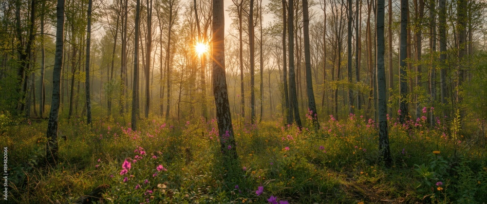 Obraz premium nTrees with delicate, curving trunks