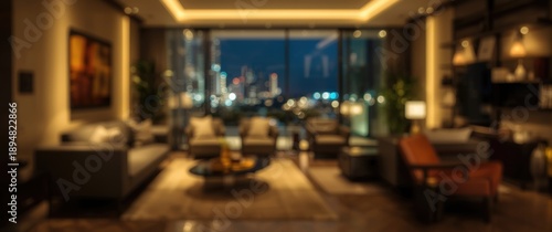 Wallpaper Mural Blurred Background of Contemporary Apartment Interior in a Chic Setting Torontodigital.ca