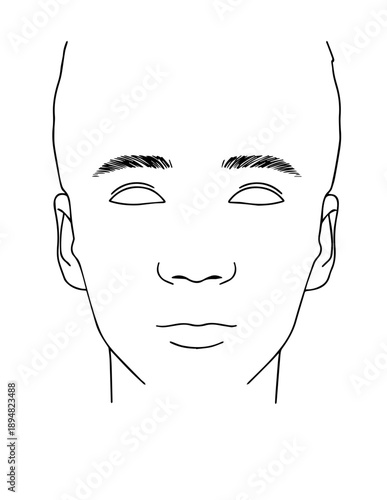 Features of a women with skull.