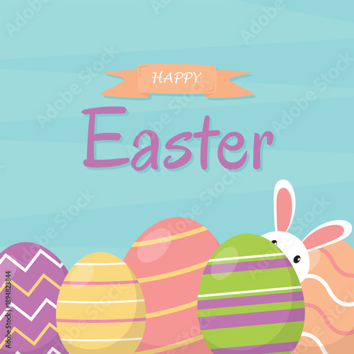 Flat background for easter day celebration
