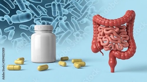 Digestive system health medicine and probiotic capsules