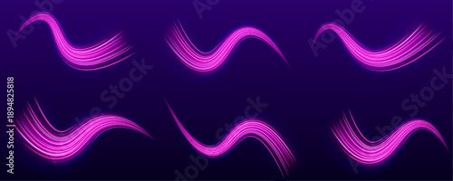 Dynamic neon beams sweep across space, delivering a strong impression of speed, power, and digital energy. vector