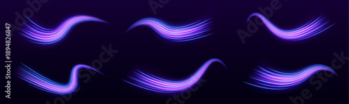 Bright neon streaks stretch through space, expressing speed, power, and modern sci-fi digital aesthetics. vector