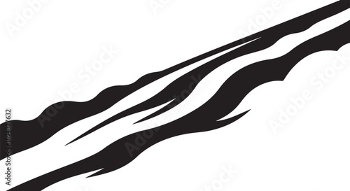 Black abstract lines on white background graphic design element