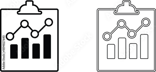 Analysis report Icon set vector Isolated on transparent background.