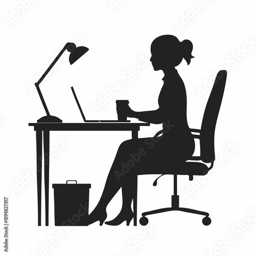 silhouette of a woman sitting on a chair