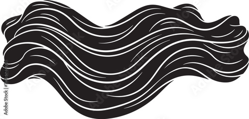 Black and white wavy lines abstract illustration design element