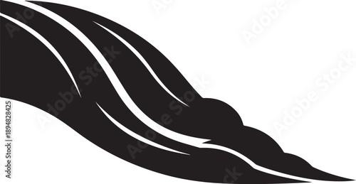 Minimalist Black and White Abstract Wave Design Element Illustration