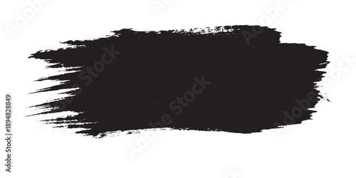 Abstract vector grunge background featuring a black ink splat texture with a dirty paint brush stroke border and rough graffiti splatter elements on an old paper art banner design