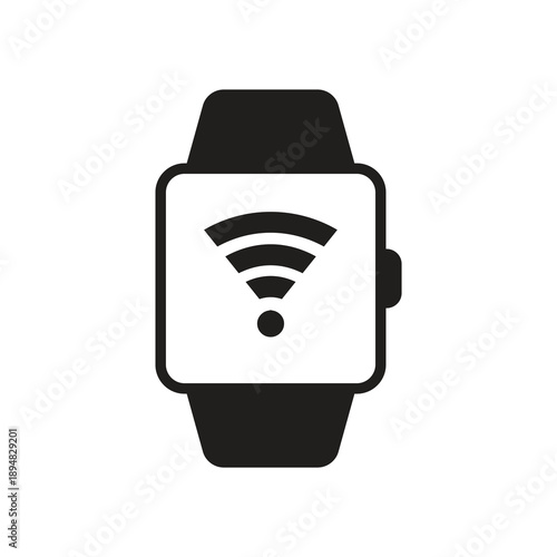 Wifi wireless internet signal on smartwatch solid icon