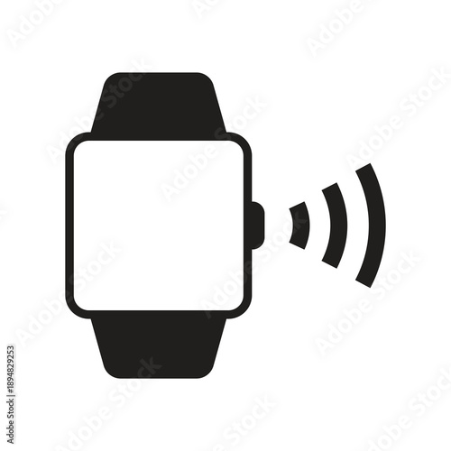 Radio wave signal broadcast on smartwatch solid icon