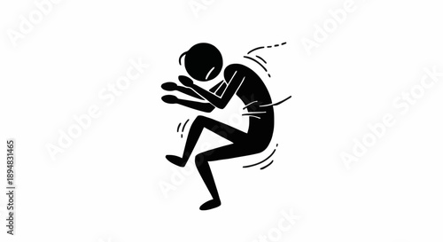 Stick figure in distress illustration.