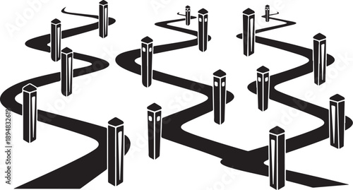 Navigating through a complex path with many obstacles ahead